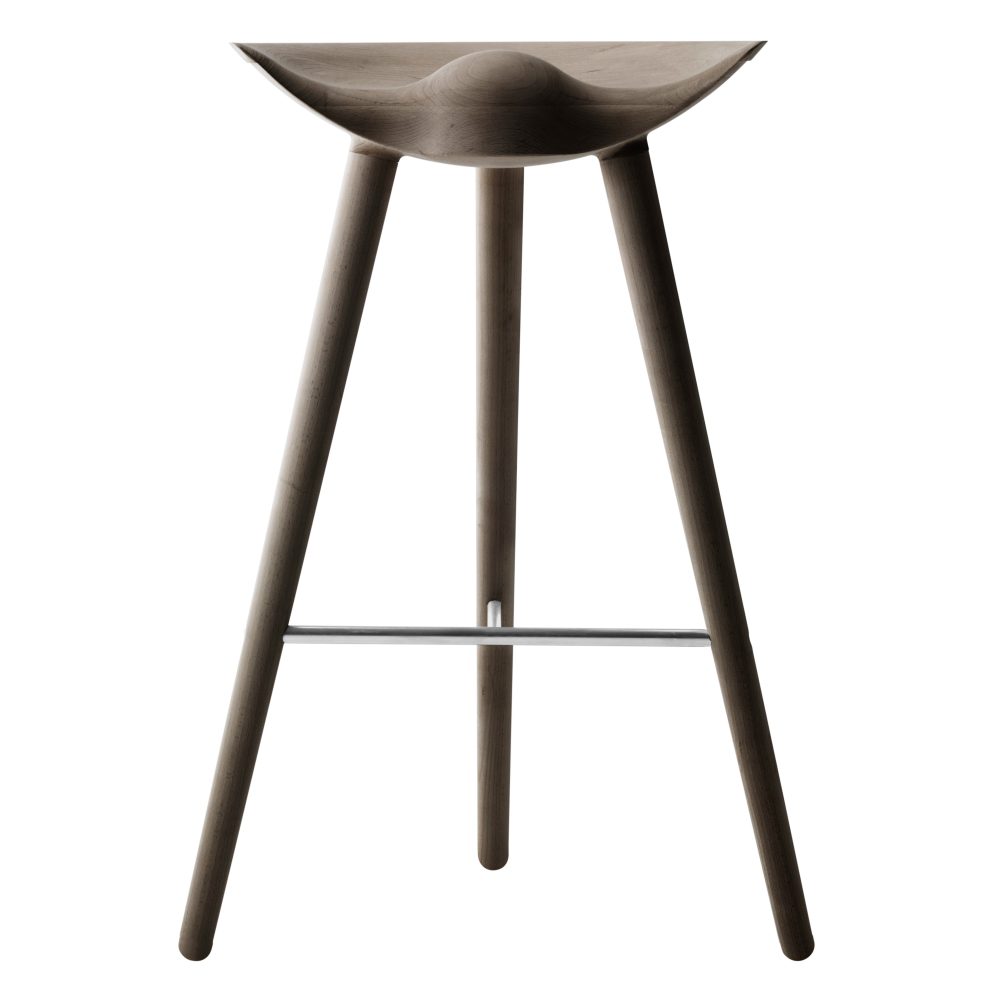 ML42 barstol 77 cm, Brunoljad ek-stål