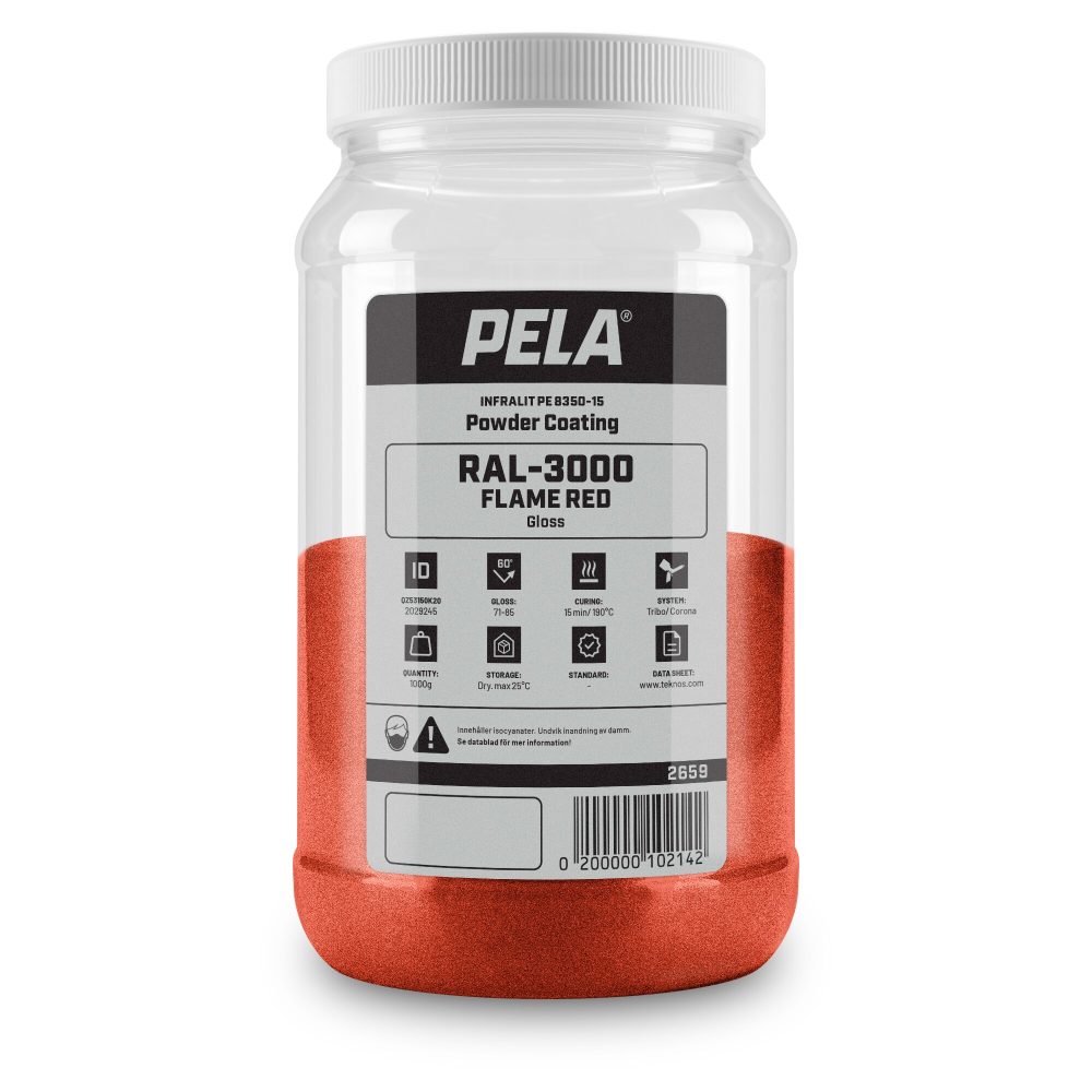Kjøp Pulverlakkfarge rød, 1 kg