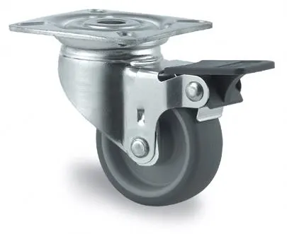 Tente 2477PJO125P50 Länkhjul termogummi, broms, platta 77x67 mm 125 mm - Bild 2