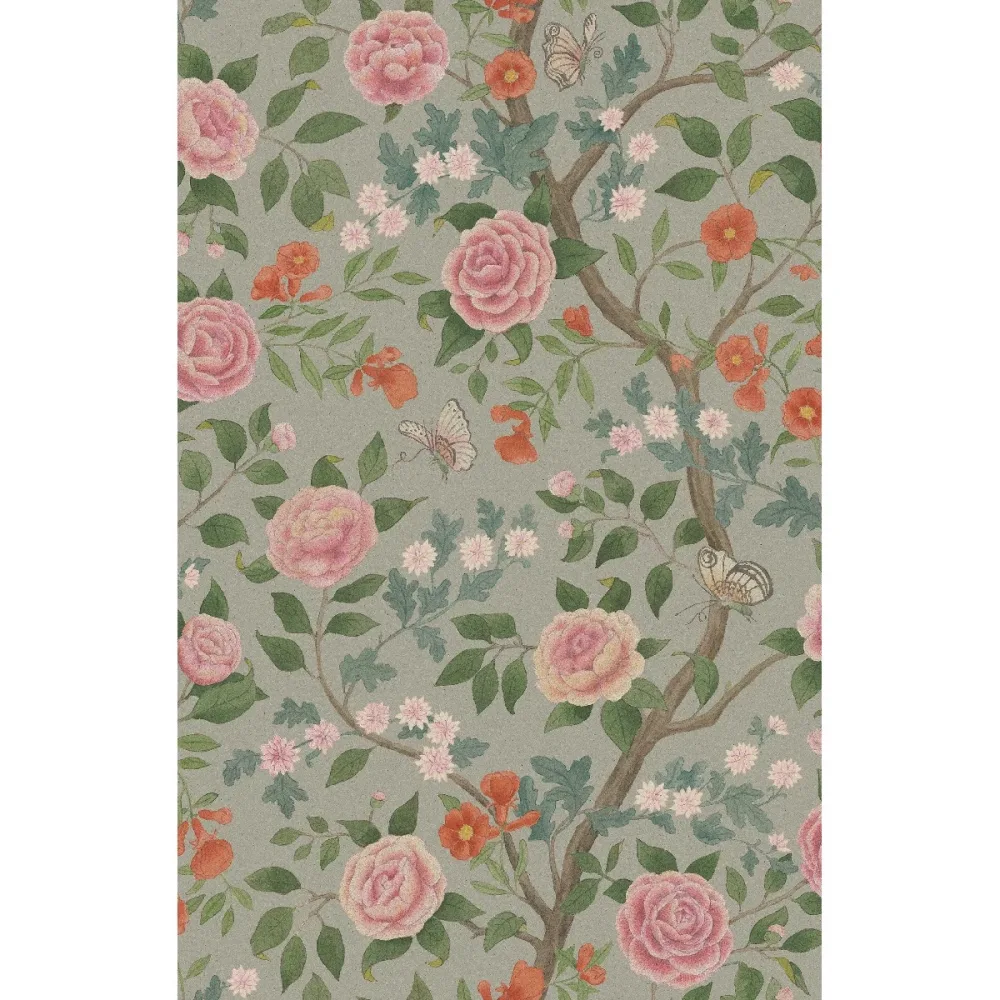Tapet Orangeri Kamelia 5729 Grön Blommig