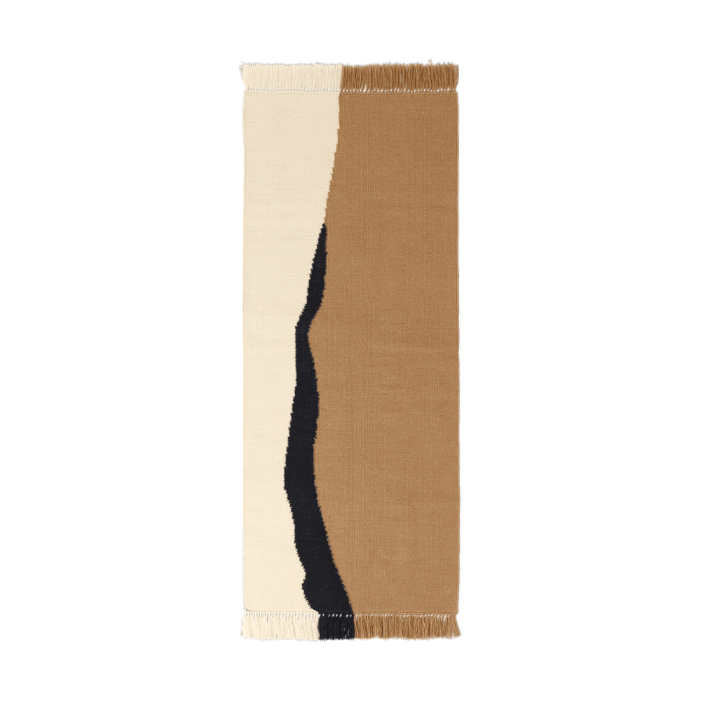 Soil Kelim gångmatta, Dark sand-off white, 70x180 cm
