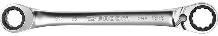 Facom 65.5/16X11/32 Ringnyckel med spärr, vinklad 15°, 5/16"x11/32"