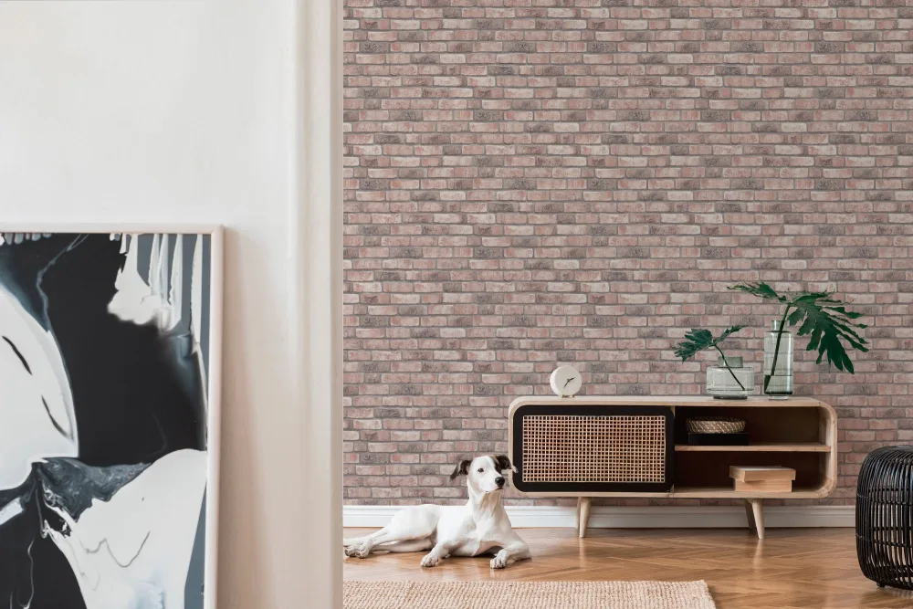 Living Walls Best of Wood´n Stone III T8122 Tapet Rosa/grå