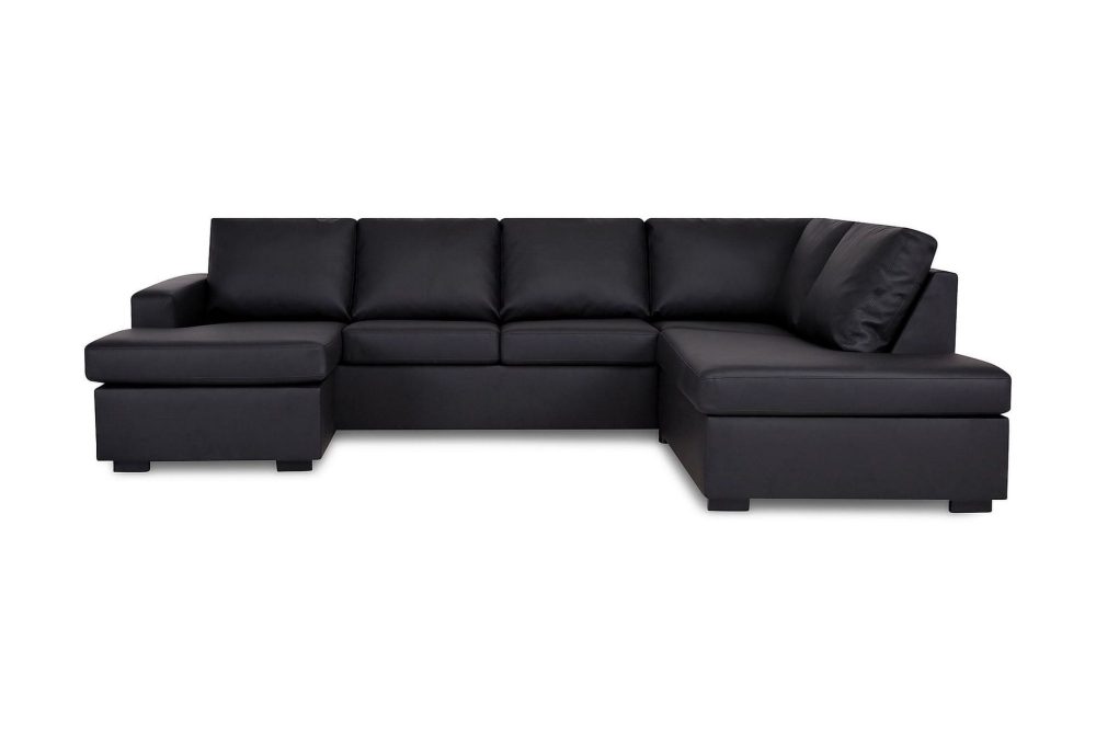 Crazy 4-sits Högervänd U-formad Large Soffa med Divan och Schäslong i Konstläder