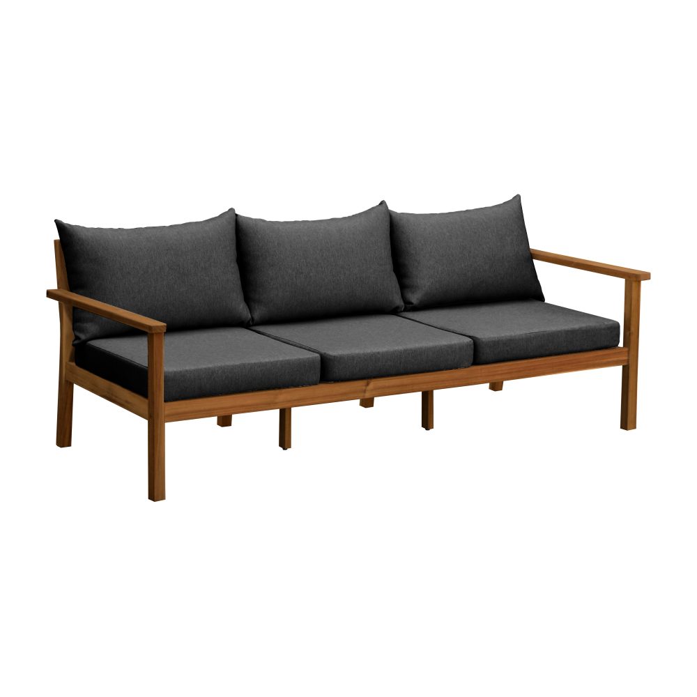 Stockaryd soffa 3-sits teak/dark grey