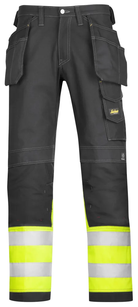 Snickers Workwear 3235 Arbetsbyxa varsel, gul/svart D92