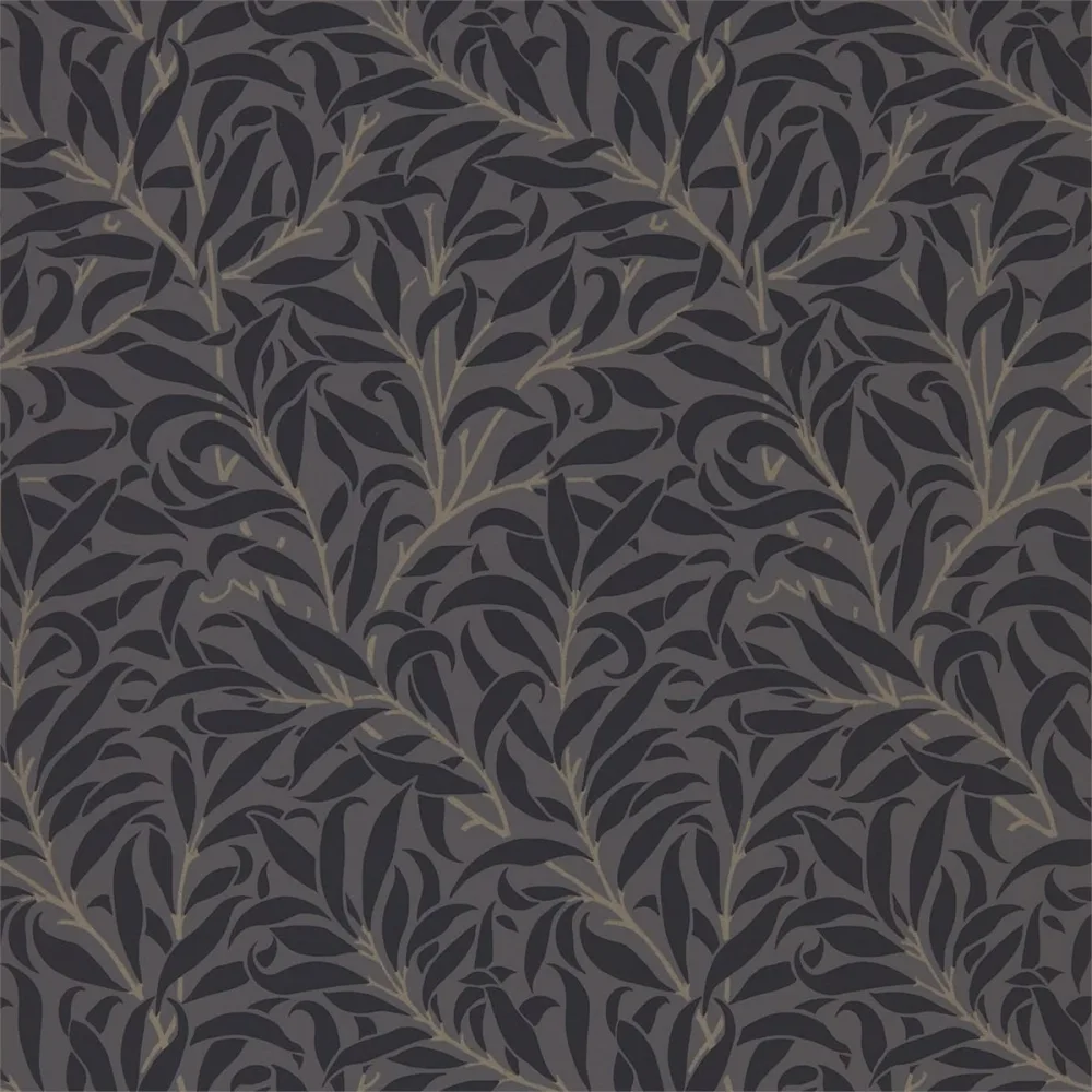 Pure Willow Bough Charcoal/black Dmpu216026 Svart Tapet | Stuvbutiken