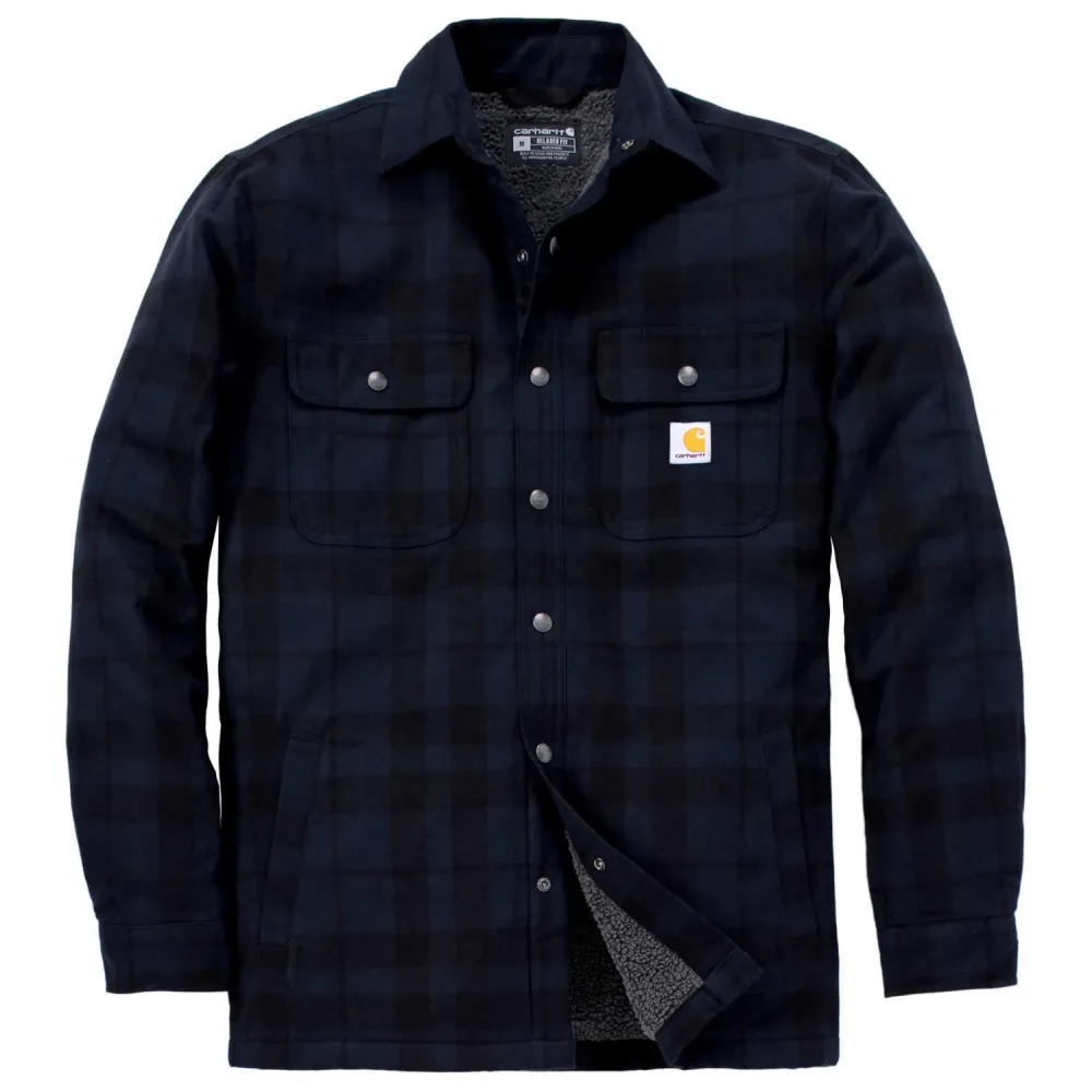 Carhartt 107017I26-S Flanellskjorta Sherpafoder för komfort och värme Marinblå - Bild 2