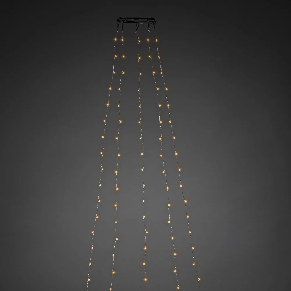 Konstsmide 6377-890 Julgransslinga silverfärgad kabel, amber LED 180 cm