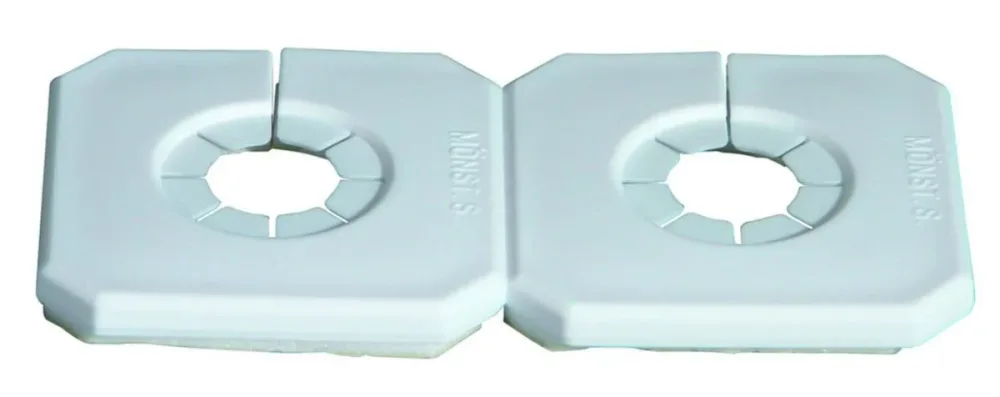 Purus Duo-Täck Täckbricka för dubbla rör, delbar, vit För rör dy. 15-22 mm