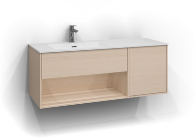 TVÄTTSTÄLLSSKÅP SVEDBERGS EPOS PLAN VIT ASK 1+1L ÖPP PUSH 120X45,3X45CM VÄ