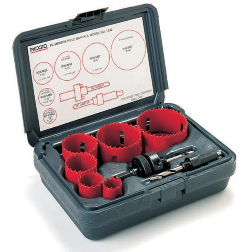 Ridgid 1248 Hålsågsats rörläggarkit, 22-67 mm + 2 st. hållare