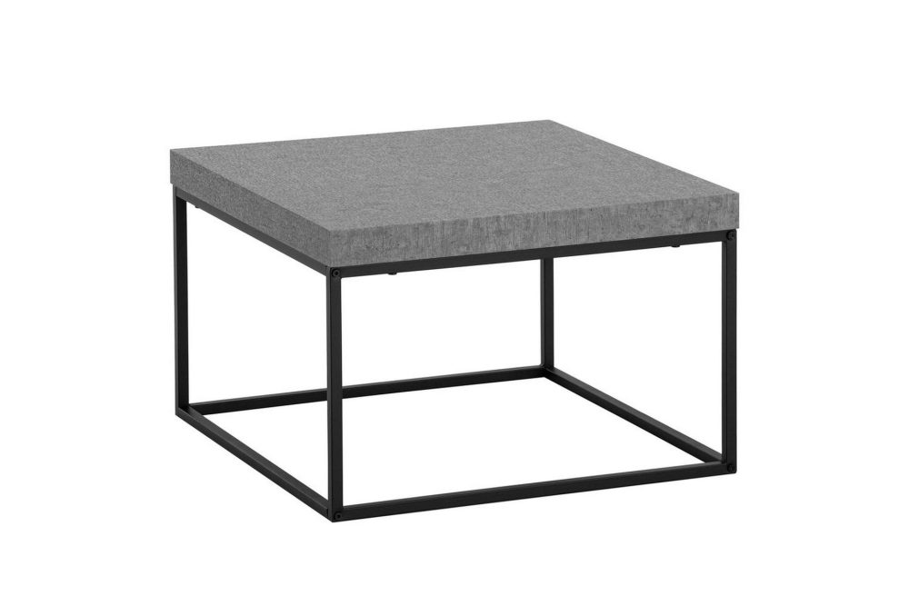 Soffbord Wohnling fyrkant 60 cm stenoptikstil, klassisk metallram, modern look Grå