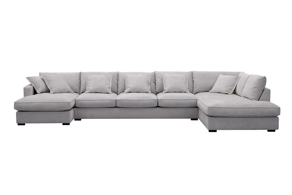 Rossita Lyx 6-sits Högervänd U-formad Extra djup Soffa med Divan och Schäslong i Chenille