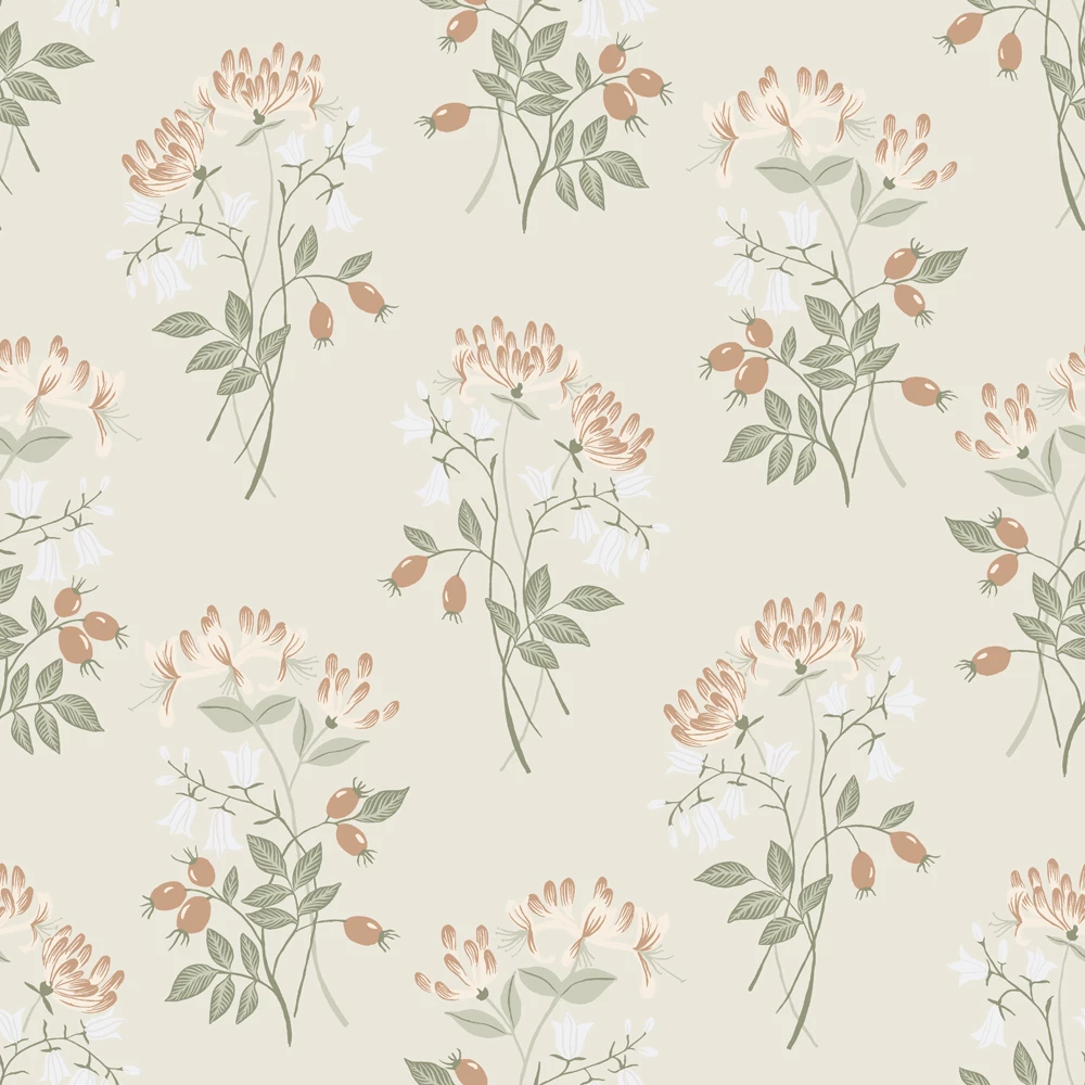 Långenäs Kaprifol 12307 Beige Tapet - Midbec | Stuvbutiken
