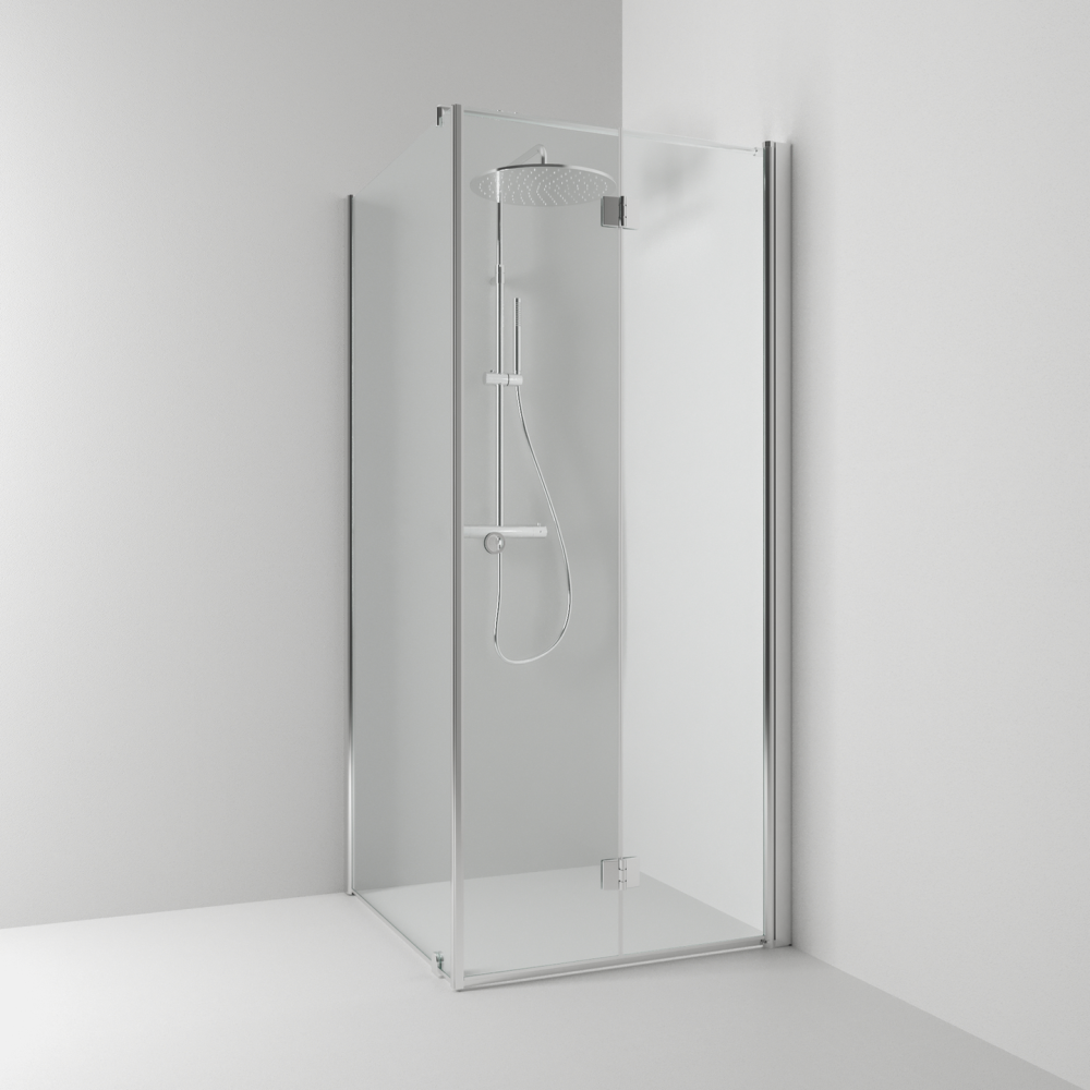 HÖRNDUSCH SVEDBERGS VIK/FAST SK BL/KL 100X80, BLANK KLAR INTHT 100X198X80CM
