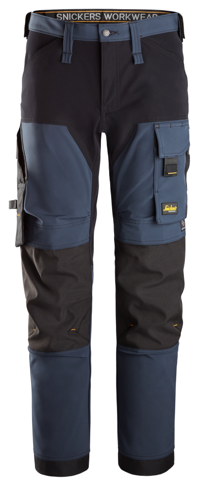 ARBETSBYXA SNICKERS WORKWEAR STRETCH SLIM, MARIN/SVART STL 48
