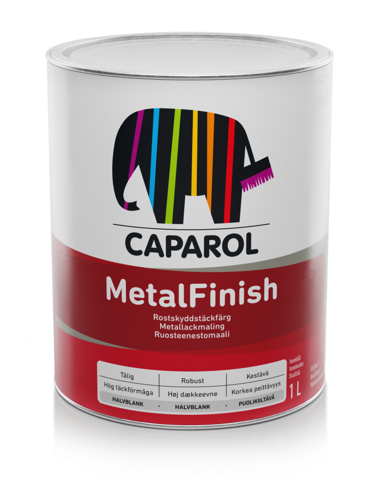 METAL CAPAROL FINISH VIT/BAS A 0,95L, METALLACKFÄRG