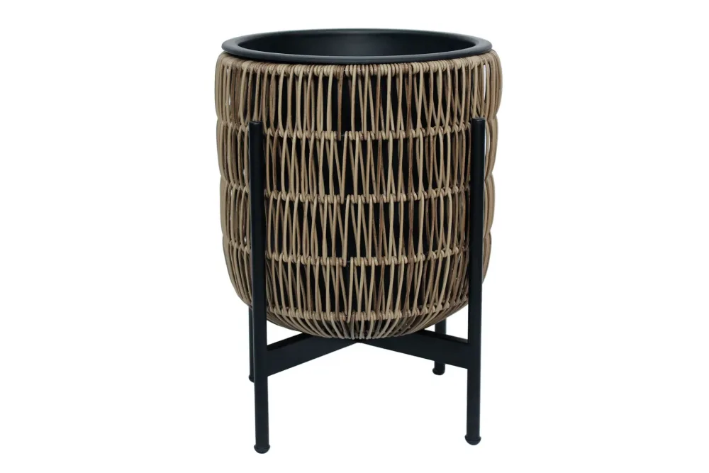 Wicker Blomkruka på stativ 30x30xH38 cm Ljusbrun