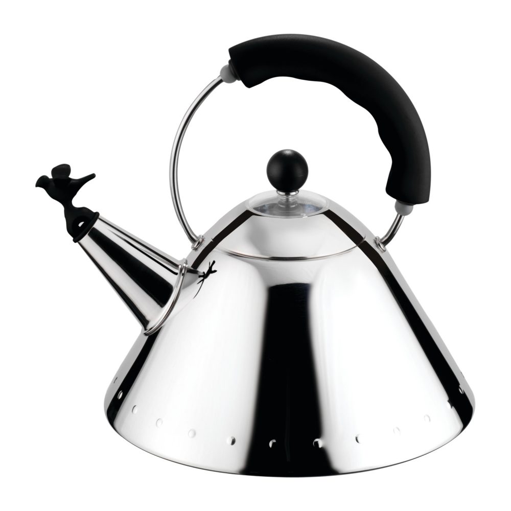 Alessi 9093 vattenkokare, Svart-fågel