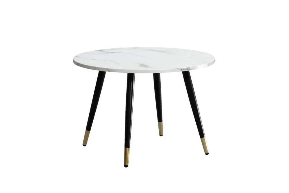 Soffbord Wohnling marmorlook 60 cm rund, modern stil Marmor Vit