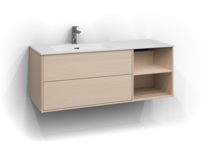 TVÄTTSTÄLLSSKÅP SVEDBERGS EPOS PLAN VIT ASK 2+0L ÖPP PUSH 120X45,3X45CM VÄ