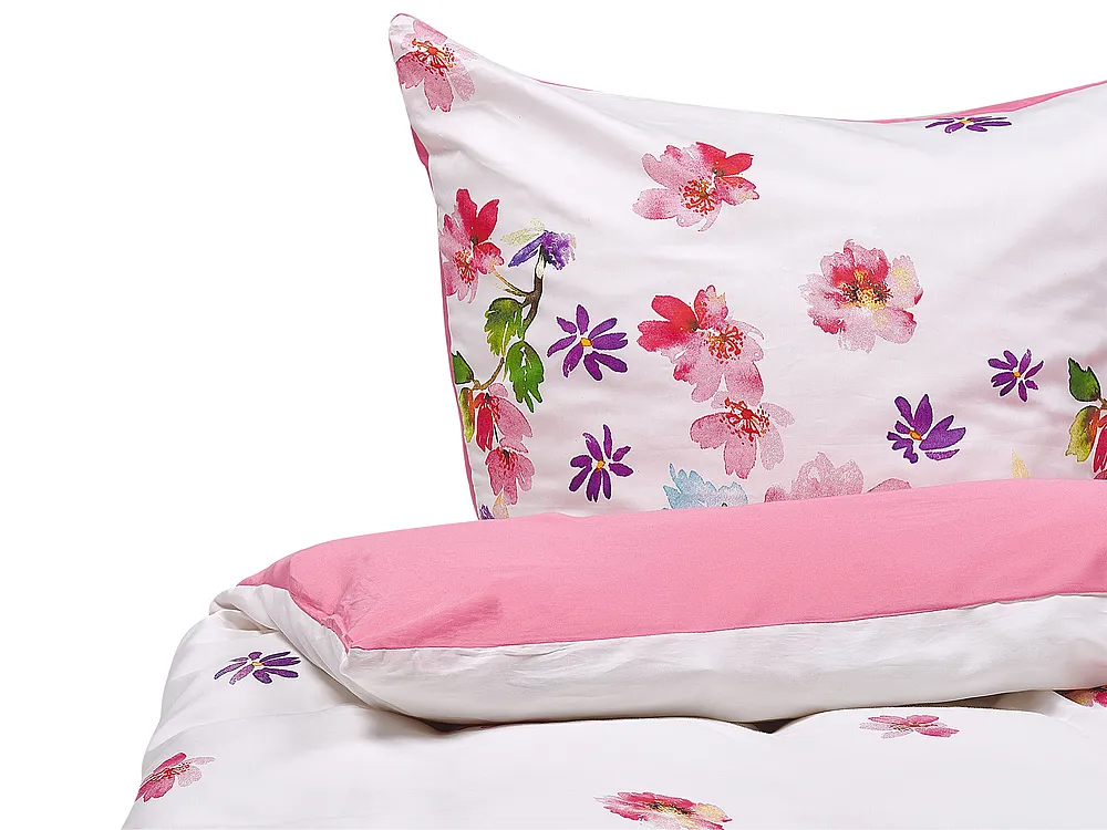 Påslakanset LARYNHILL 155 x 220 cm Bomullssatin Rosa