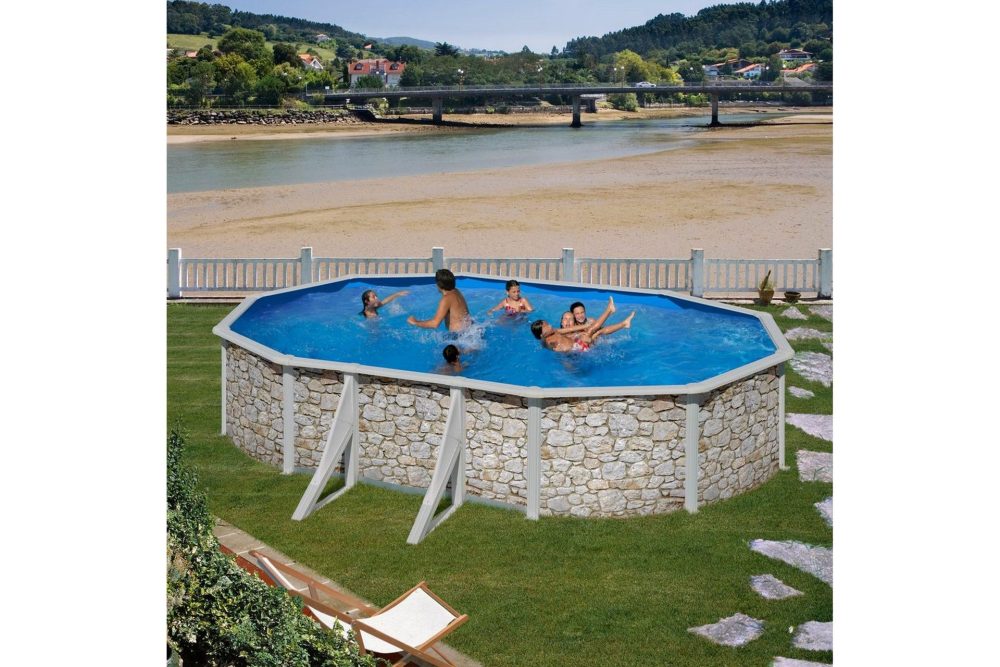 Poolset Planet Pool Classic Stenimitation Oval 5 x 3 x 1,2 m