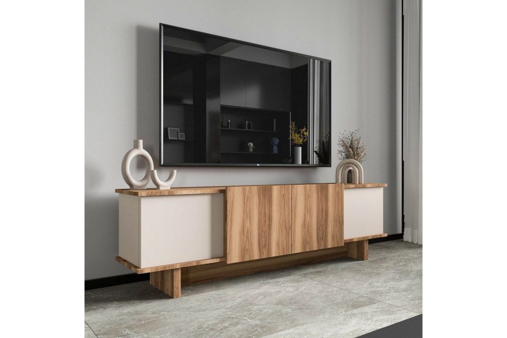 TV-bänk Diannare Beige / Valnöt