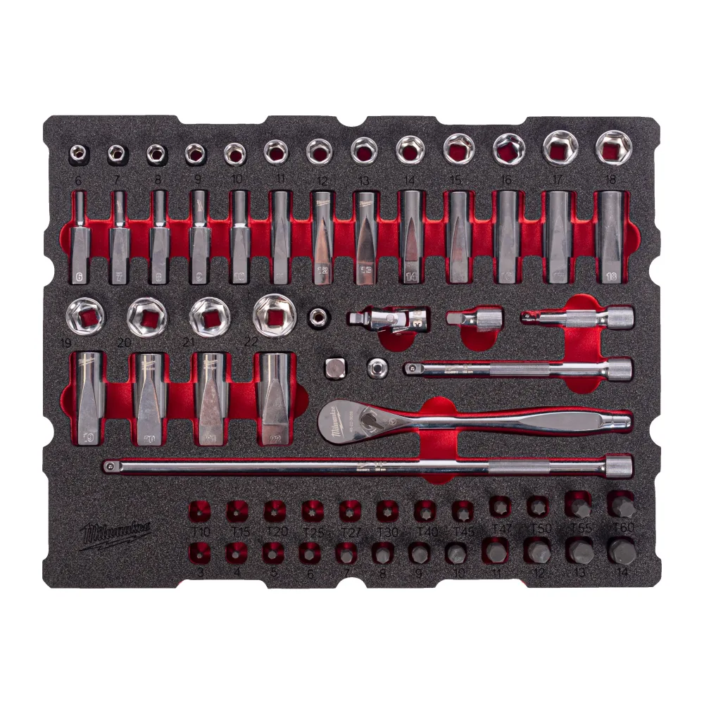 Milwaukee 86336406 Hylsnyckelsats 3/8", 67 delar