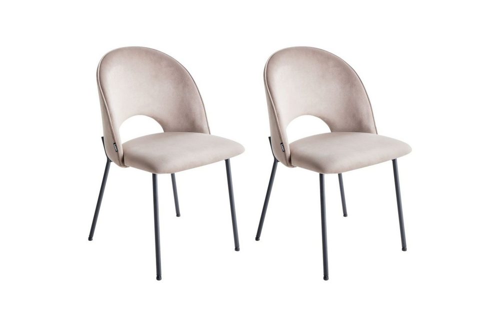Matsalsstol Covelo set om 2 Beige-Svart
