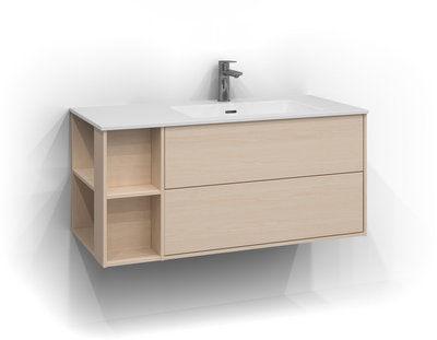 TVÄTTSTÄLLSSKÅP SVEDBERGS EPOS PLAN VIT ASK 2LÅD 100X45,3X45CM HÖ