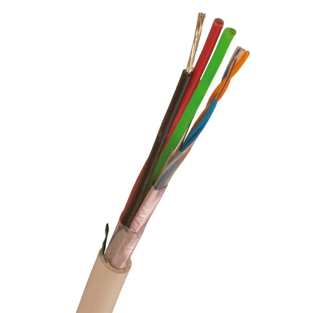 Nexans FLAQQBR Larmkabel 8.5 mm ytterdiameter, vit 1 m, kapad