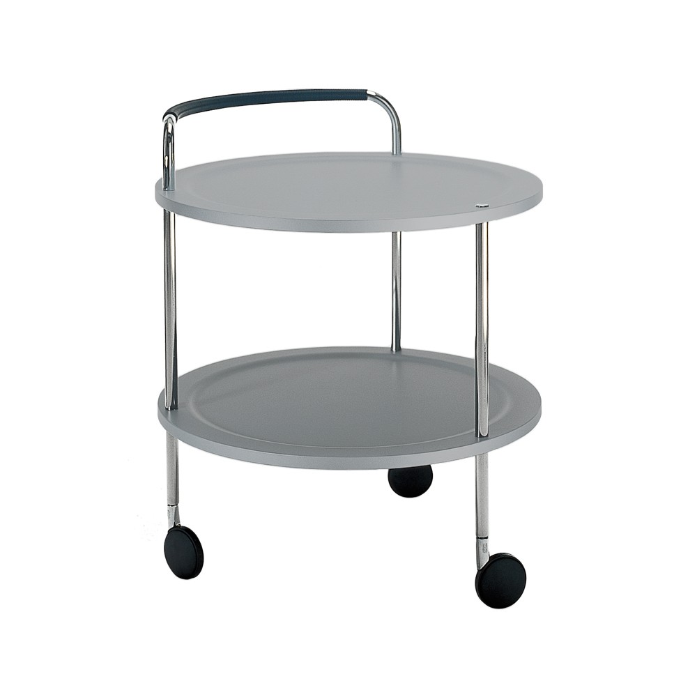 Trolley Round Basic serveringsvagn, ljusgrå, kromstativ