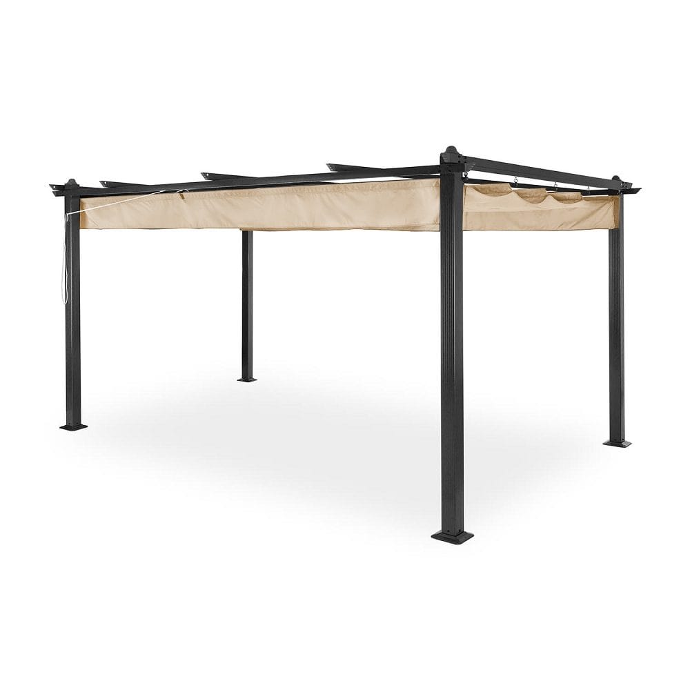 Pergola 300x400 cm | Justerbart solskydd | Mörkgrå aluminium