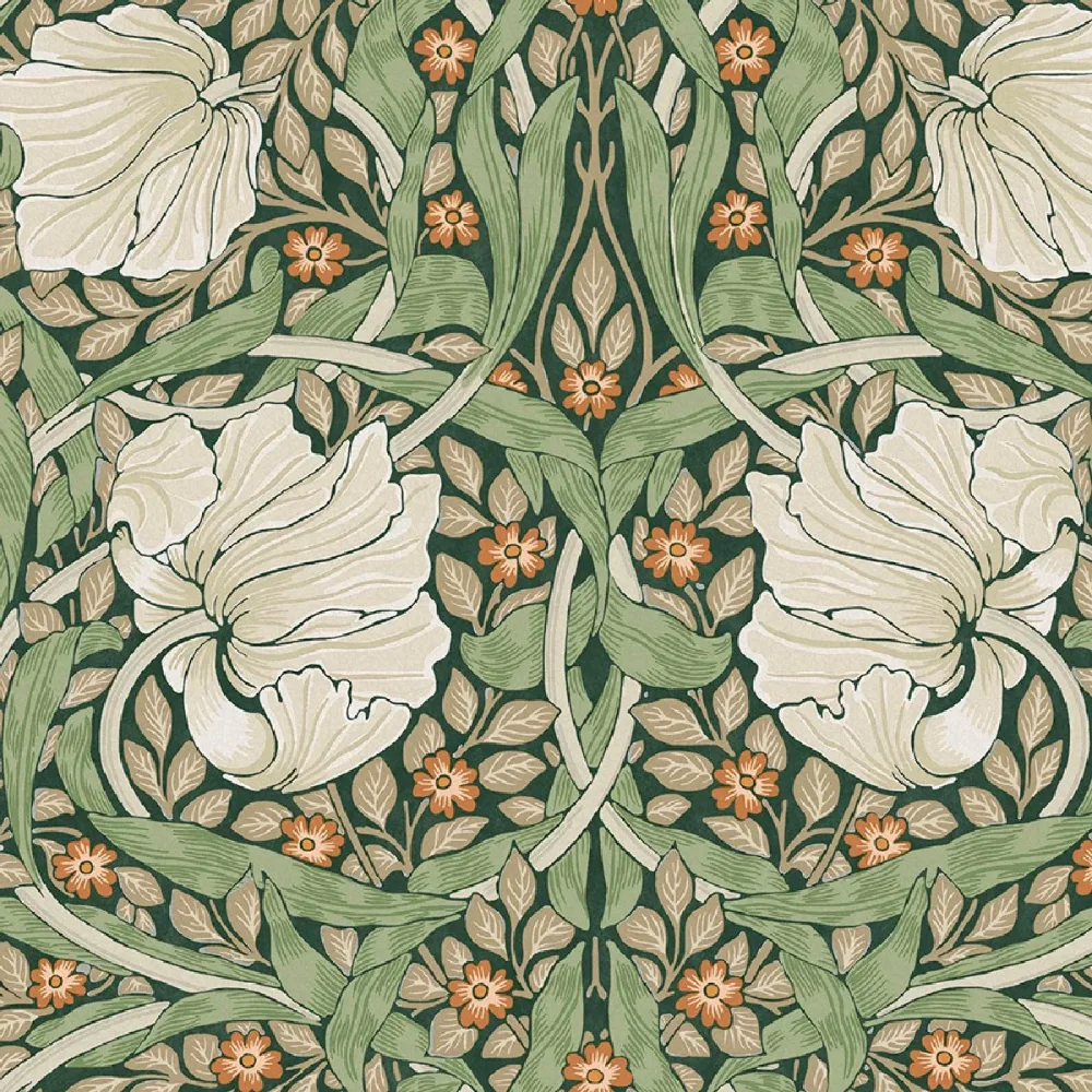 William Morris At Home Pimpernel Green 124242 Grön Tapet | Stuvbutiken