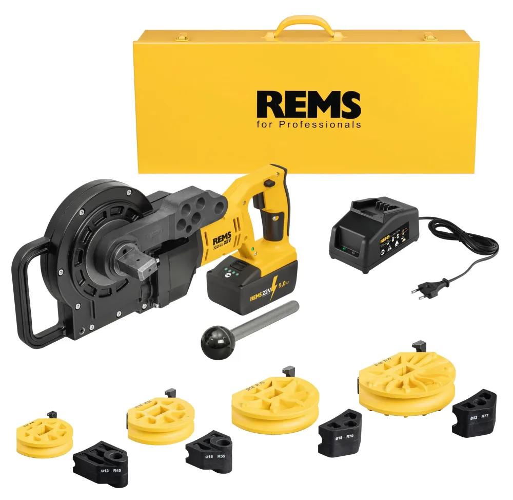 REMS 580055 R220 Bockmaskin 12-18-22 mm, med batteri och laddare