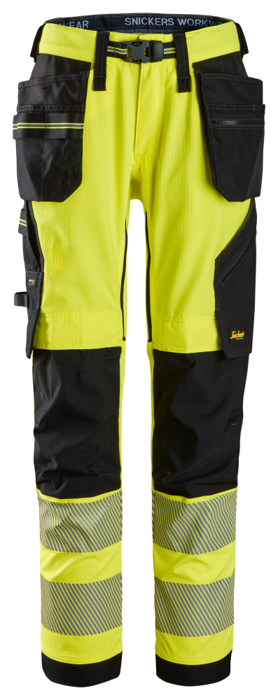 BYXA SNICKERS WORKWEAR 6943 STR VARSEL KL 2 64, VARSELGUL/SVART