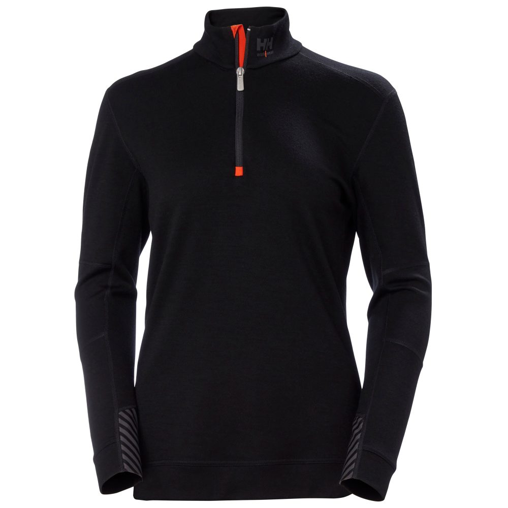 Kjøp Helly Hansen Workwear Undertøy Lifa merino med glidelås dame, svart