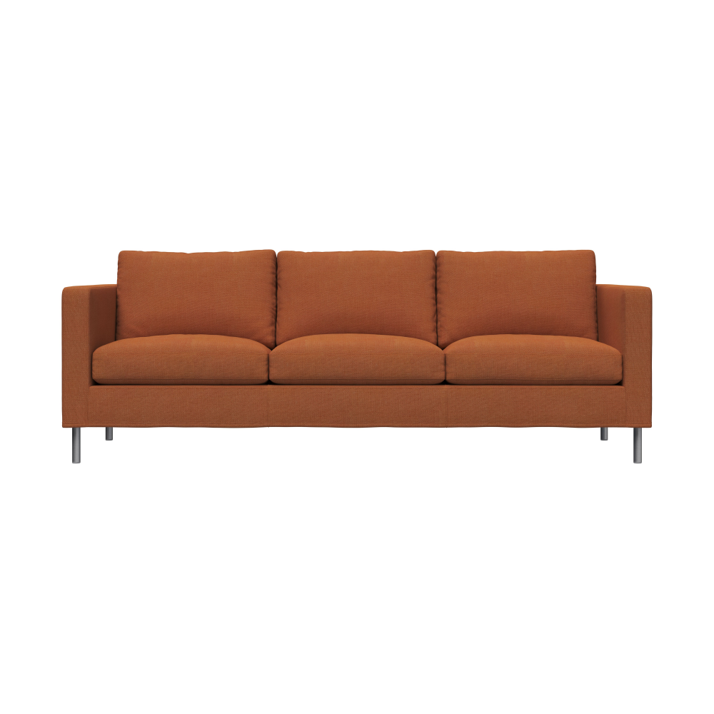 Alex 3-sits soffa, Tyg Hiro Rustred-aluminiumben