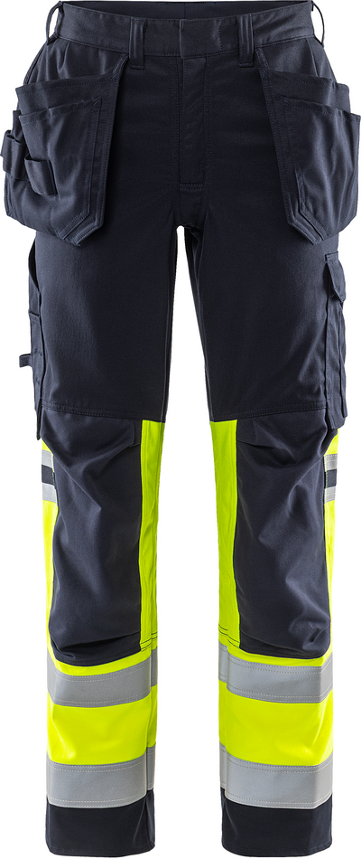 STRETCHBYXA FLAM 2263 ATHF VARSELGUL/MARINBLÅ STL C52