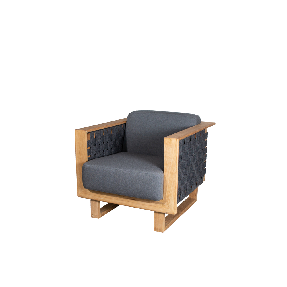 Angle loungefåtölj, Dark grey, teak