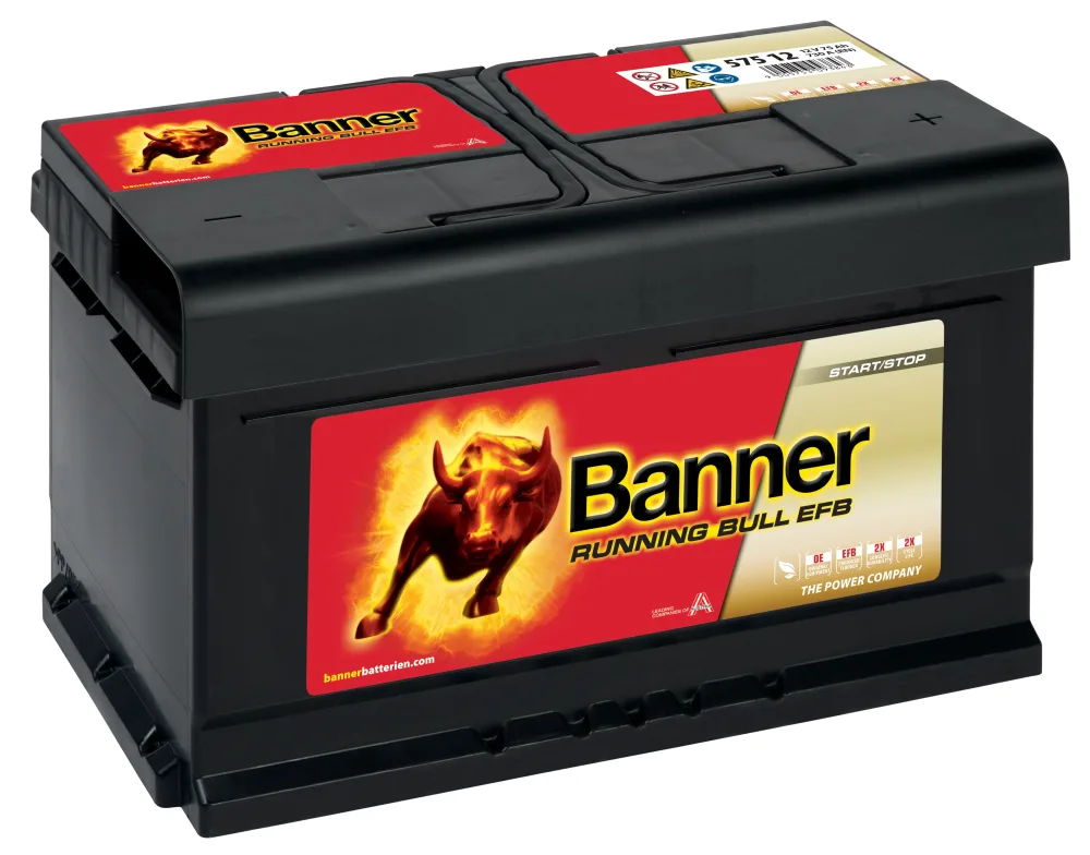 Banner Running Bull EFB 57512M Startbatteri 12V, 75 Ah