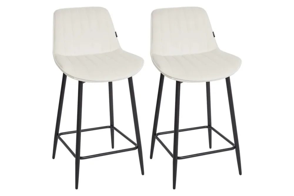 Barstol Dubrovnik set om 2 Beige-Svart