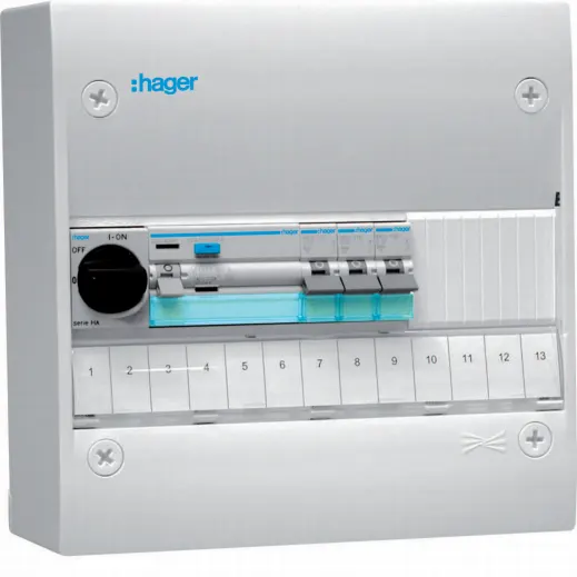 Hager GD313SF Centralapparat Typ: Gamma, IP30 3 x 13 moduler