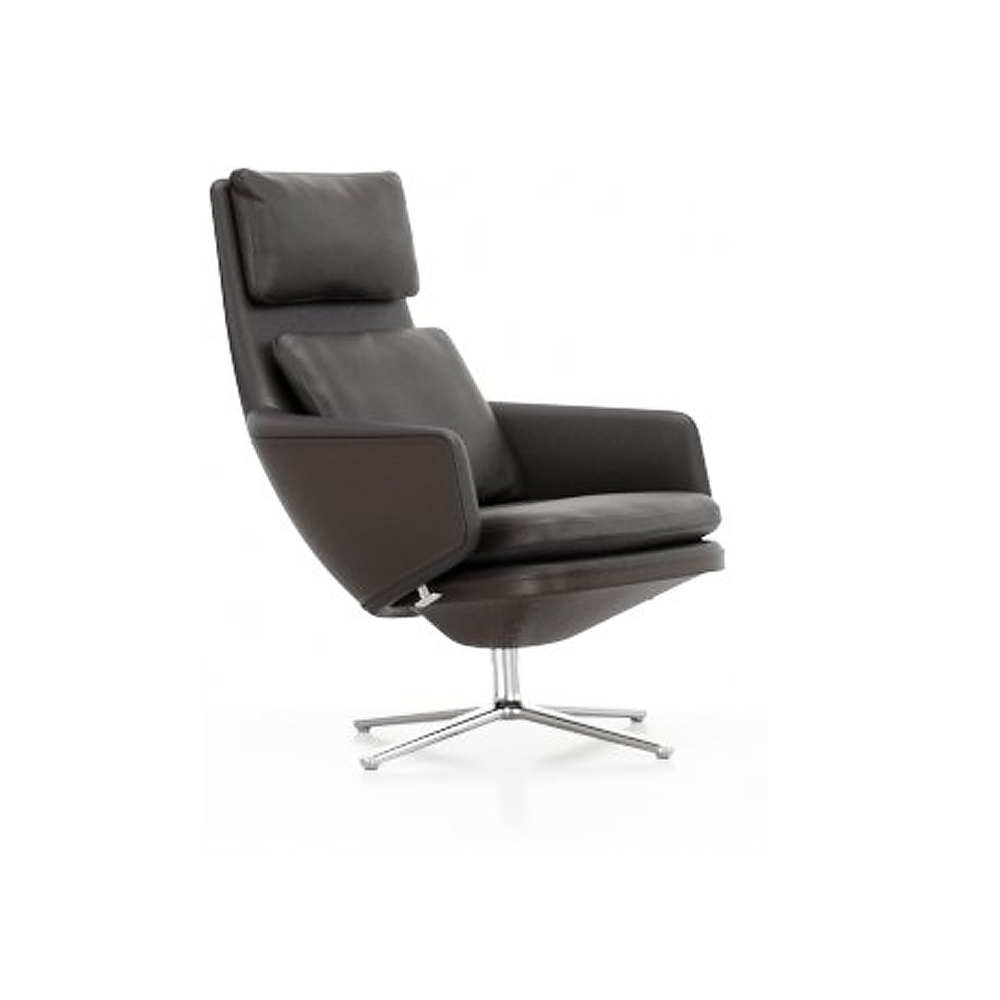 Grand Relax fåtölj Leather premium F, 68 chocolate-aluminium