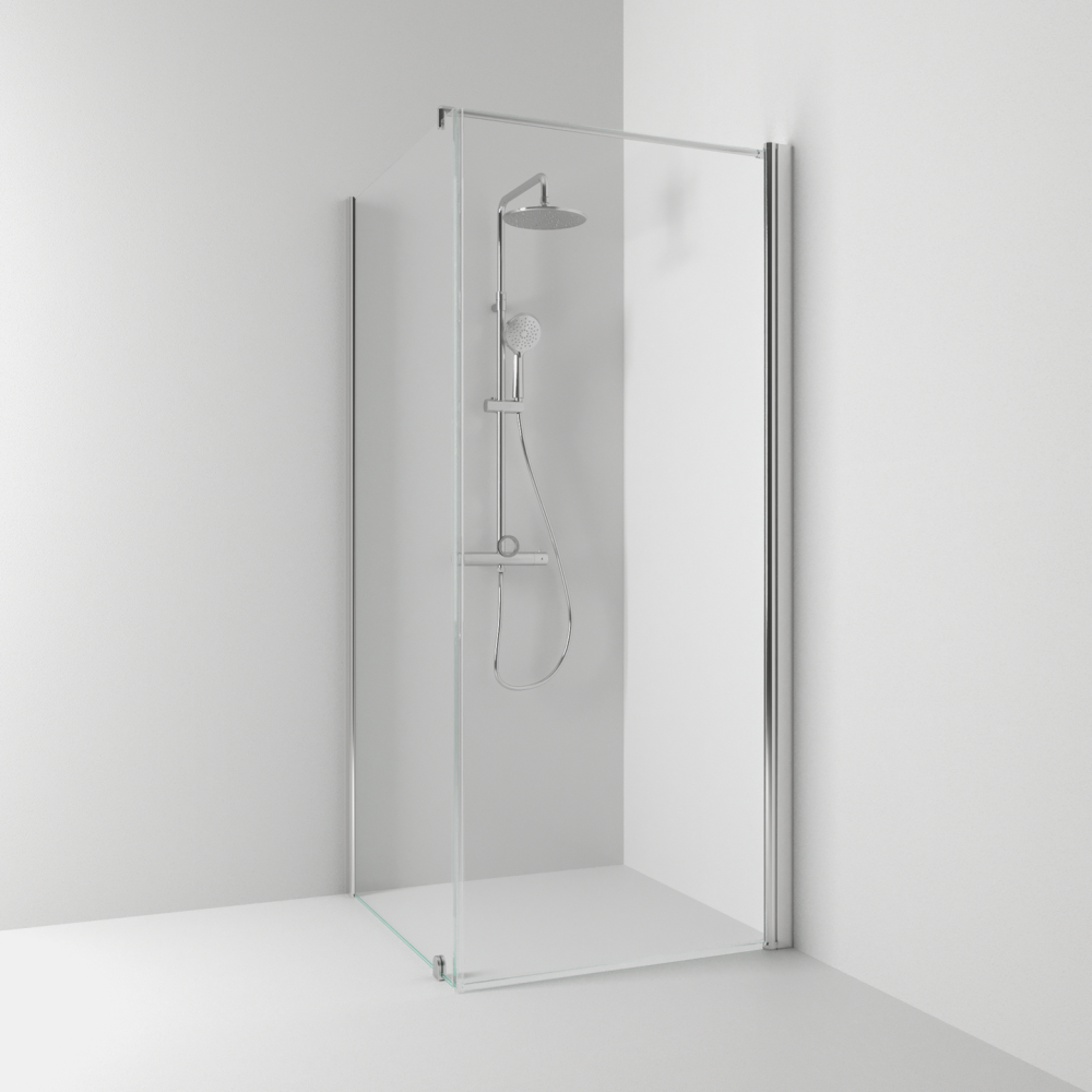 HÖRNDUSCH SVEDBERGS RAK/FAST SK HG BL/KL80X90, BLANK KLAR INTHT 80X198X90CM