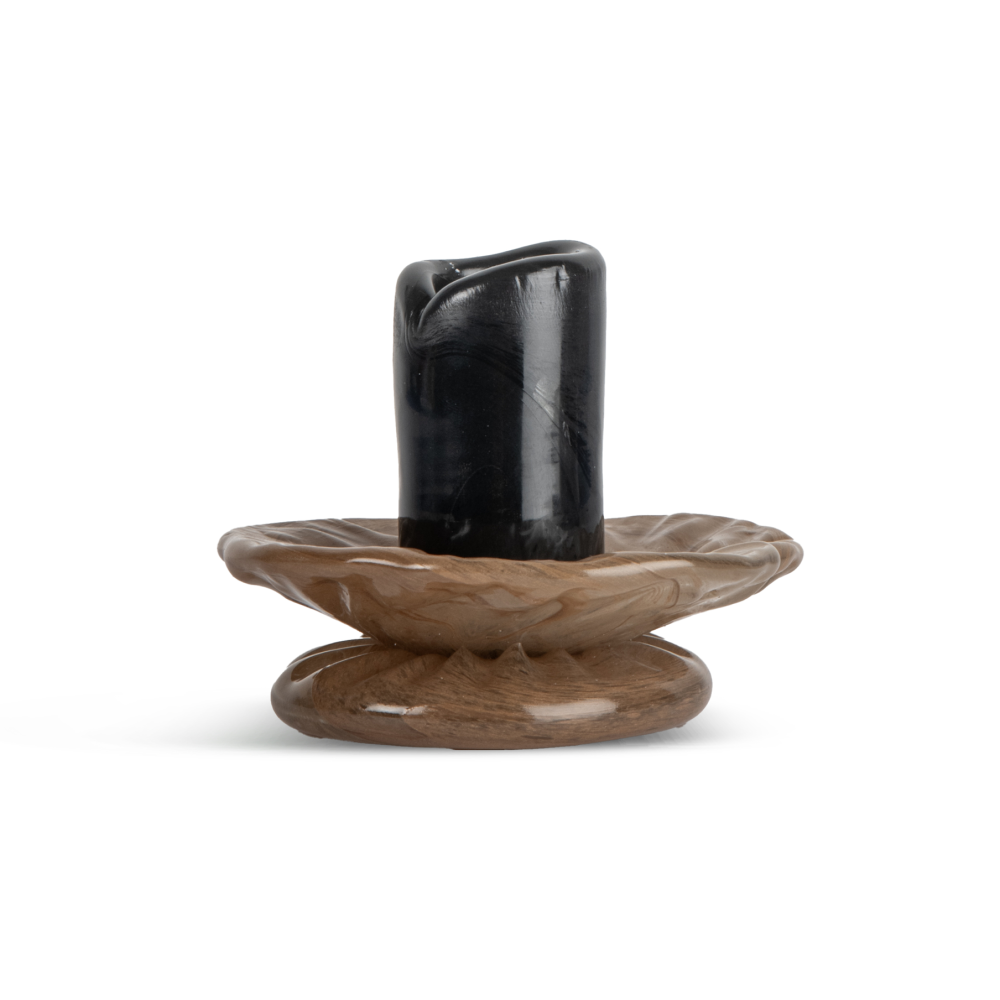 Lara ljusstake XS 9 cm, Svart-beige