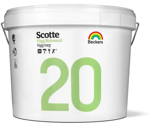 Scotte 20 - Halvmatt väggfärg - VIT 10L