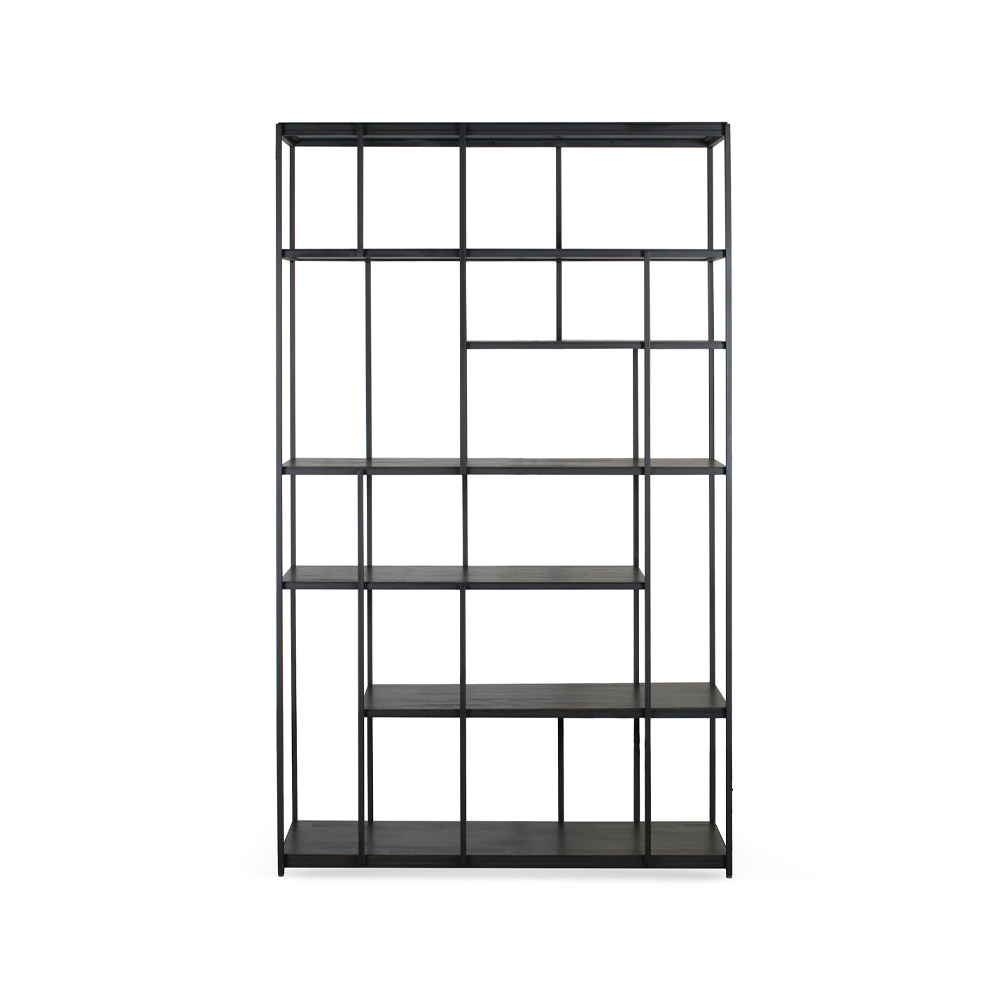 Studio Rack hylla 205x120 cm, Svart teak utan dörrar